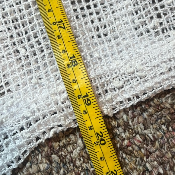 Nina Leonard White Open Knit Button Front Cardigan Boho Layering Top - Picture 11 of 11